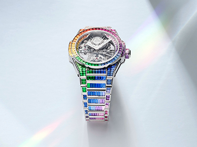 HUBLOT宇舶表Big Bang Integral一体式 陀飞轮高级珠宝腕表 演绎绚烂如彩虹般的“极繁美学”