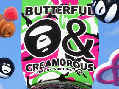 粉上绿朋友！ AAPE携手BUTTERFUL&CREAMOROUS开启多巴胺圣诞
