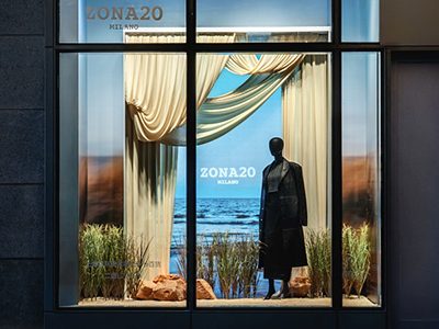 连接城市与海岸： ZONA20 MILANO 于上海老佛爷百货推出早秋橱窗装置