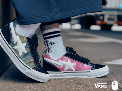 BAPE®携手Vans推出全新Knu Skool联名鞋款