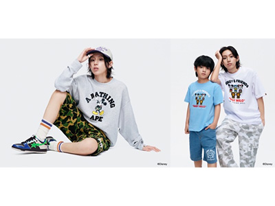 BAPE® × MICKEY & FRIENDS联名系列 经典角色邂逅街头时尚，开启跨越世代的奇趣旅程