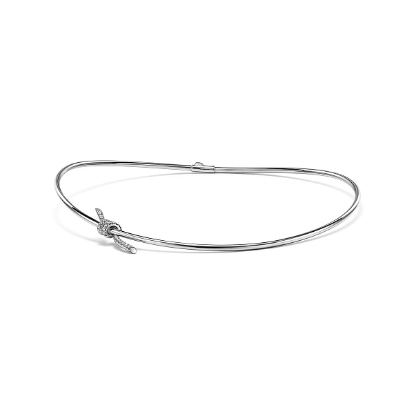 Tiffany & Co. 蒂芙尼Knot系列18K白金镶钻项链.jpg