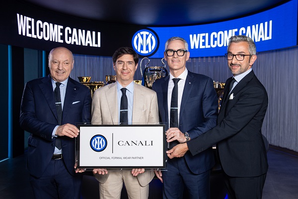 1. da sx Giuseppe Marotta Presidente e CEO Sport Inter, Stefano Canali Presidente e CEO Canali, Alessandro Antonello CEO Corporate Inter, Luca Danovaro CRO Inter.jpg